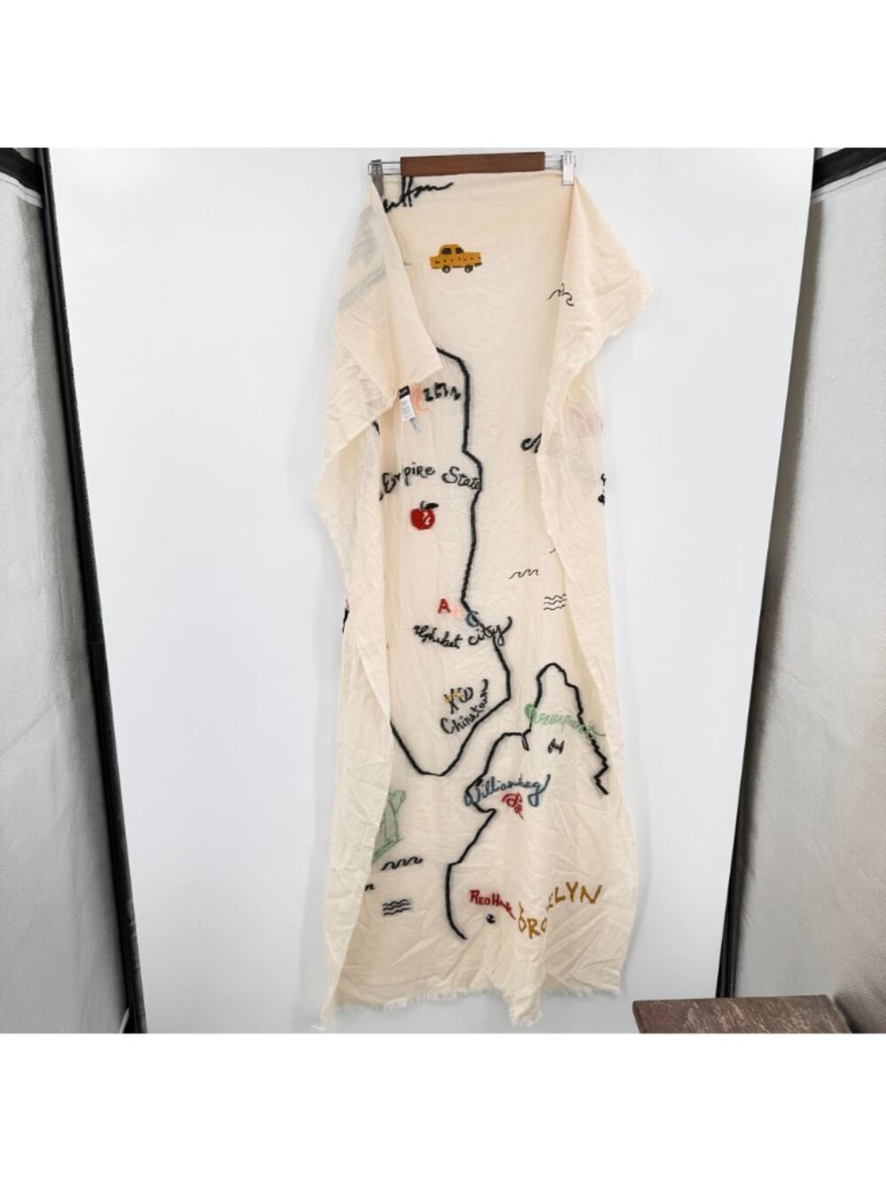 Madewell Subway Graffiti Map Scarf New York City Neighborhoods 69 1/4" X 34"W - Picture 5 of 9